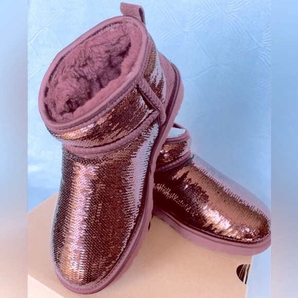 SALE - UGG Classic Ultra Mini Mirror Ball Booties - Wild Grape - Picture 3 of 13
